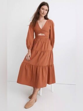 Madewell Crepe Cutout Midi Dress